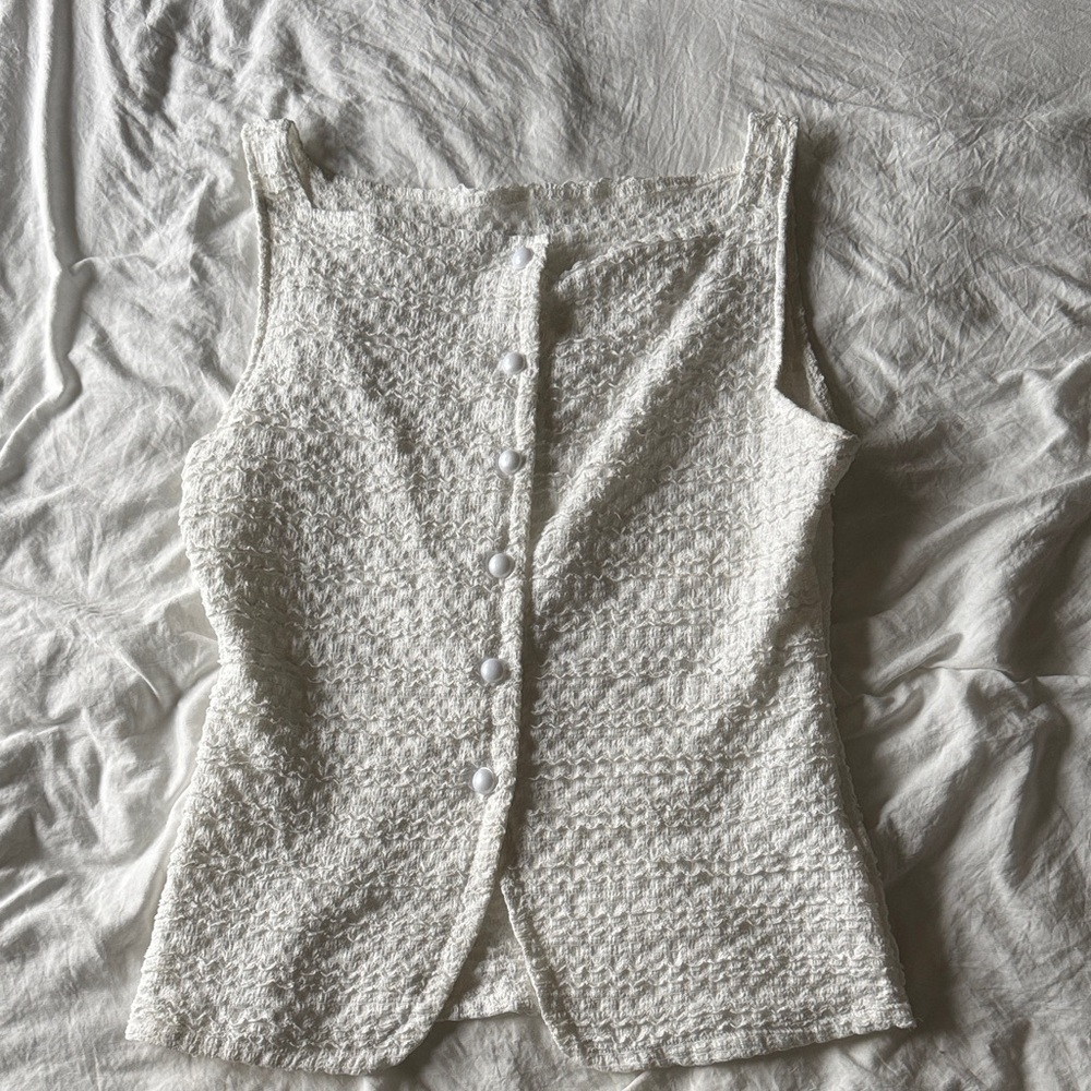 Classy Cream Textured Women's Top